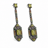 Lemon Quartz & Multi-Color Sapphire Statement Earrings