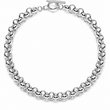 Sterling Silver Oversized Rolo Link Necklace w/ Toggle Clasp