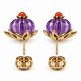 Celestial Bloom Amethyst & Carnelian Starburst Stud Earrings