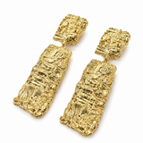 Wood Grain Sterling Silver Vermeil Statement Earrings