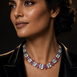 London Blue Topaz & Pink Topaz Statement Necklace