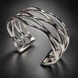 Sculptural Wave Sterling Silver Cuff