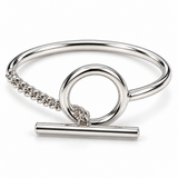 Sculptural Sterling Silver Toggle Cuff Bracelet