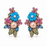 Multicolor Gemstone Convertible Floral Earrings