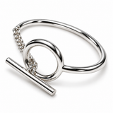 Sculptural Sterling Silver Toggle Cuff Bracelet