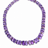 Amethyst Faceted Rondelle Bead Necklace