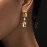 Detachable Lemon Quartz, Citrine & Moonstone Drop Earrings
