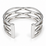 Sculptural Wave Sterling Silver Cuff