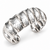 Sterling Silver Seashell Hammered Cuff Bracelet