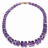 Amethyst Faceted Rondelle Bead Necklace