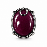 Oversized Ruby Cabochon Sterling Silver Pendant