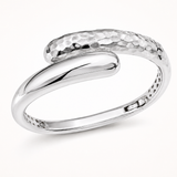 Hammered Sterling Silver Bypass Cuff Bracelet