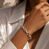 Sterling Silver Marquise Link Bracelet
