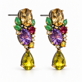 Amethyst, Citrine & Lemon Quartz Multigemstone Drop Earrings