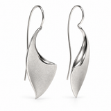 Sculptural Sterling Silver Leaf Threader Drop Earrings
