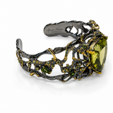 45Ct Lemon Quartz & Tsavorite Statement Cuff