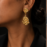 Molten Texture Gold Drop Earrings – Sculptural Statement Earrings