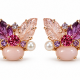 Convertible Rose Quartz, Amethyst & Pink Opal Detachable Earrings