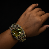 45Ct Lemon Quartz & Tsavorite Statement Cuff