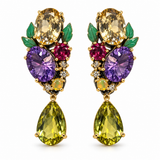 Amethyst, Citrine & Lemon Quartz Multigemstone Drop Earrings