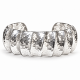 Sterling Silver Seashell Hammered Cuff Bracelet