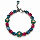 Rainbow Gemstone Flower Garden Bracelet