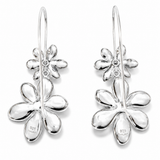 Sterling Silver Double Drop Flower Earrings