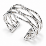 Sculptural Wave Sterling Silver Cuff