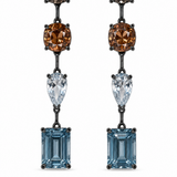 Blue Topaz, White Topaz & Citrine Drop Earrings
