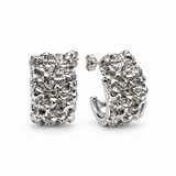 Molten Form Sculptural Sterling Silver Earrings