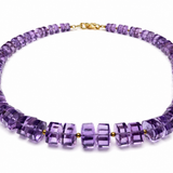 Amethyst Faceted Rondelle Bead Necklace