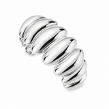 Sterling Silver Chunky Ribbed Statement Cuff