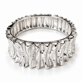 Folded Metal Free Form Textured Bracelet Sterling Silver