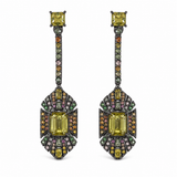Lemon Quartz & Multi-Color Sapphire Statement Earrings