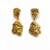 Molten Texture Gold Drop Earrings – Sculptural Statement Earrings