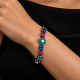 Rainbow Gemstone Flower Garden Bracelet