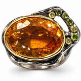One-of-a-Kind Citrine, Sapphire & Green Tourmaline Statement Ring