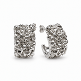 Molten Form Sculptural Sterling Silver Earrings