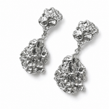 Molten Texture Sterling Silver Drop Earrings – Sculptural Statement Earrings