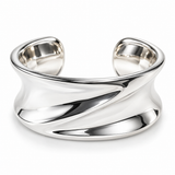 Sculptural Sterling Silver Cuff Bracelet – High Polish