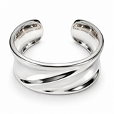 Sculptural Sterling Silver Cuff Bracelet – High Polish