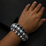 Sterling Silver Chunky Ribbed Statement Cuff