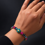 Rainbow Gemstone Flower Garden Bracelet