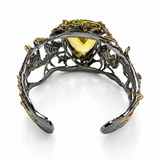 45Ct Lemon Quartz & Tsavorite Statement Cuff