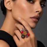 Fantasy Garden Blooming Rose Gemstone Ring