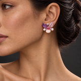 Convertible Rose Quartz, Amethyst & Pink Opal Detachable Earrings