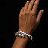 Hammered Sterling Silver Bypass Cuff Bracelet