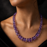 Amethyst Faceted Rondelle Bead Necklace