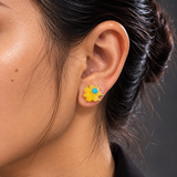Celestial Starburst Lemon Jade & Turquoise Vermeil Earrings