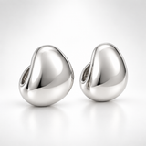 Sculptural Dome Sterling Silver Earrings – High Polish Statement Earrings